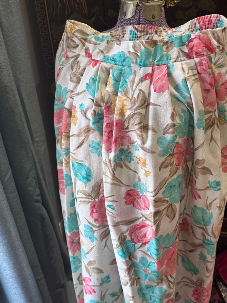 Vintage, Made In Usa Floral Maxi Skirt Coastal, Flowy, Comfy, Feminine.